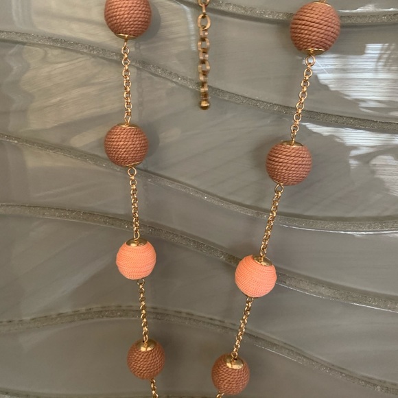 Rose gold pink tassel layering y charm necklace - Picture 4 of 5